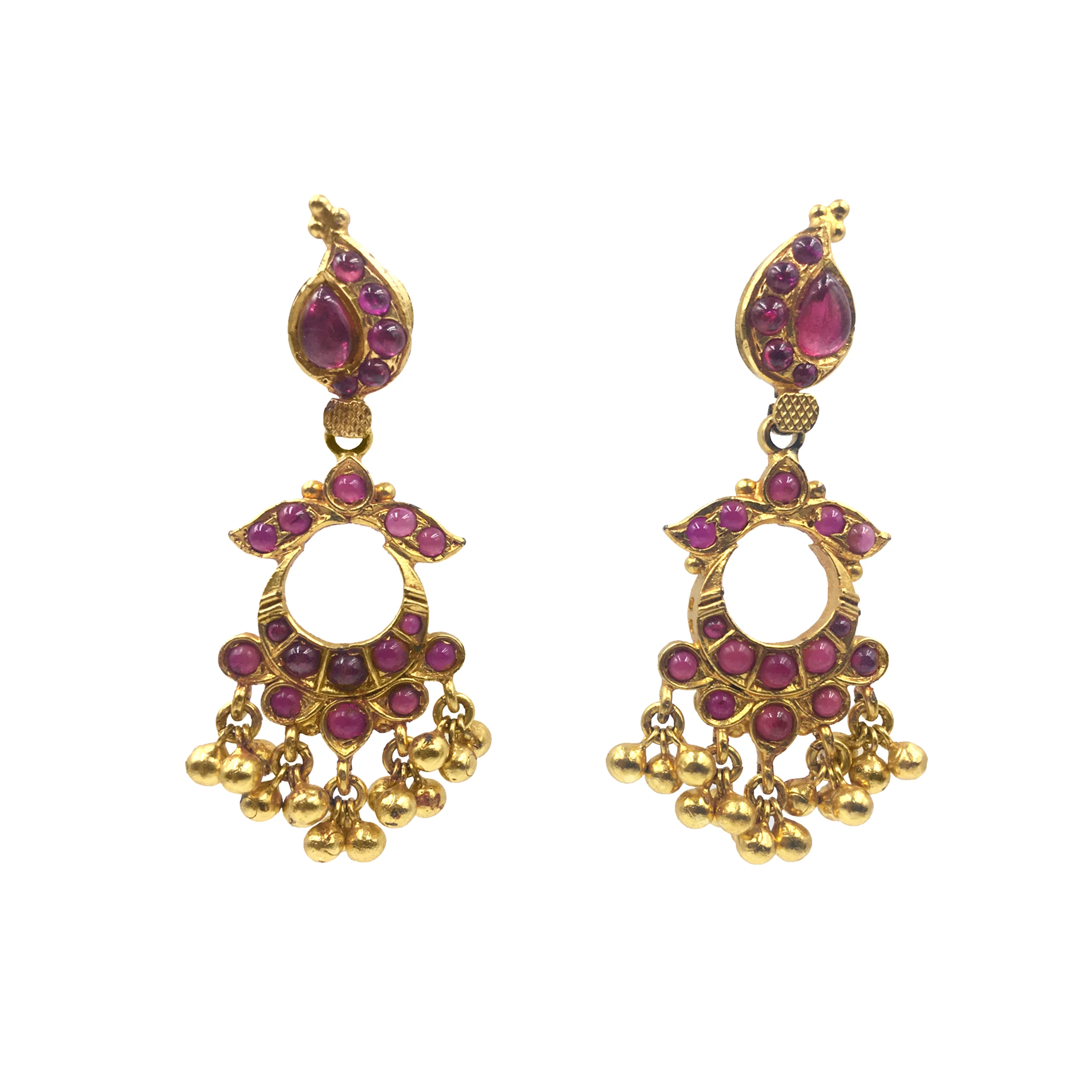 Silver Earrings with Ruby Stone