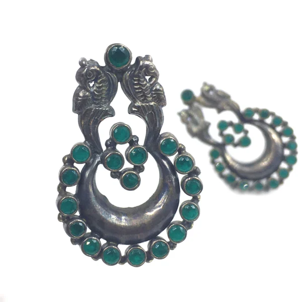 emerald Silver Earring