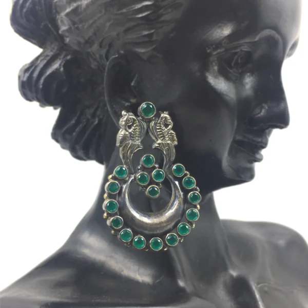 emerald Silver Earring