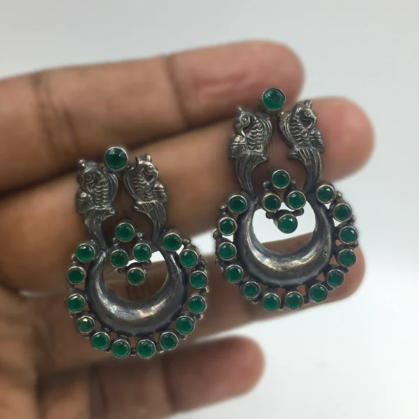 emerald Silver Earring